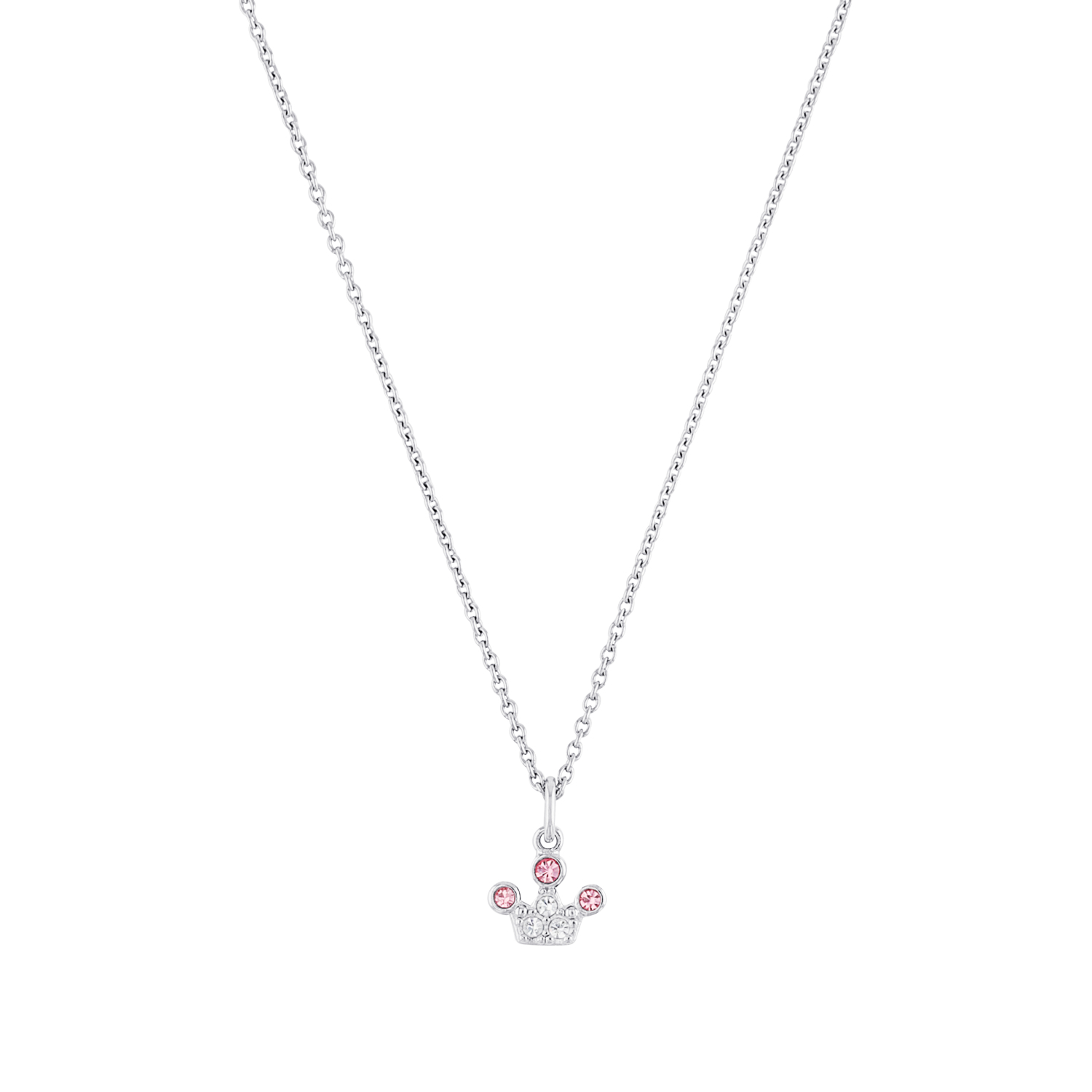 Kette mit Anhänger für Mädchen, 925 Sterling Silber, Glas | Krone