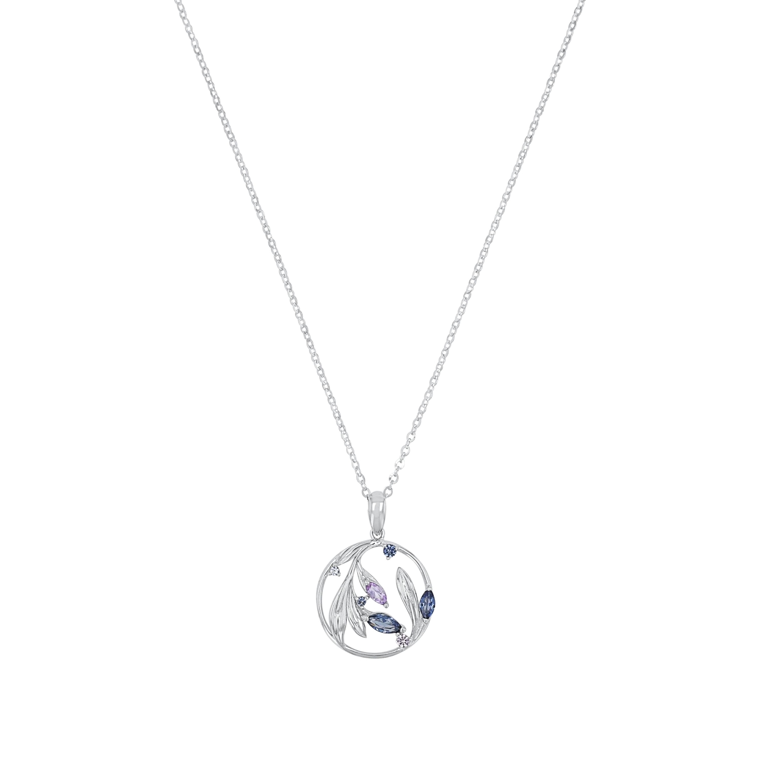 Kette mit Anhänger für Damen, 925 Sterling Silber, Zirkonia synth.